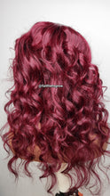 Load image into Gallery viewer, Stella 4x4 lace closure 16&quot; layered deep Burgundy dark rooted Pre-plucked