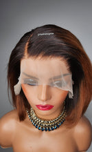 Load image into Gallery viewer, 13x4 lacefront wig pre plucked bleached knots 10iches bob cut straight brazillian hair