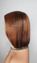 Load image into Gallery viewer, 13x4 lacefront wig pre plucked bleached knots 10iches bob cut straight brazillian hair