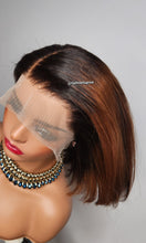 Load image into Gallery viewer, 13x4 lacefront wig pre plucked bleached knots 10iches bob cut straight brazillian hair