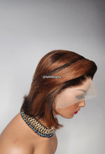 Load image into Gallery viewer, 13x4 lacefront wig pre plucked bleached knots 10iches bob cut straight brazillian hair