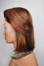 Load image into Gallery viewer, 13x4 lacefront wig pre plucked bleached knots 10iches bob cut straight brazillian hair