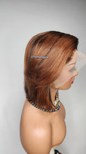 Load image into Gallery viewer, 13x4 lacefront wig pre plucked bleached knots 10iches bob cut straight brazillian hair