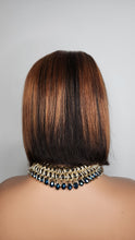 Load image into Gallery viewer, 13x4 lacefront wig pre plucked bleached knots 10iches bob cut straight brazillian hair