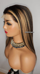 Balayage Wig Human Hair Transparent Lace Highlight  20inch 13x4 Lace Frontal Wigs Brazilian
Straight Lace Frontal Wigs