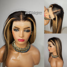 Load image into Gallery viewer, Balayage Wig Human Hair Transparent Lace Highlight  20inch 13x4 Lace Frontal Wigs Brazilian
Straight Lace Frontal Wigs