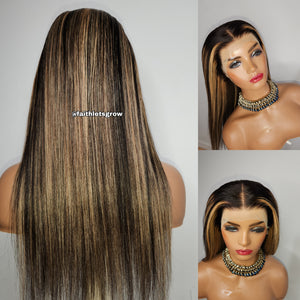 Balayage Wig Human Hair Transparent Lace Highlight  20inch 13x4 Lace Frontal Wigs Brazilian
Straight Lace Frontal Wigs