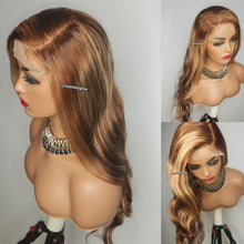 Load image into Gallery viewer, Highlight  Body Wave 4x4 Transparent Lace 24-inch Wig Ombre Blonde