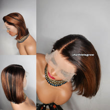 Load image into Gallery viewer, 13x4 lacefront wig pre plucked bleached knots 10iches bob cut straight brazillian hair