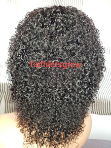 Kinky curly 13x4 Lace Front wig Pre-plucked, Bleacked Knots 12inch 150%Density