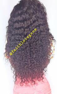 Deep wave 26inch peruvian hair 4x4 lace -closure glue less wig 250% density pre-plucked free parting