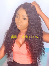 Load image into Gallery viewer, Deep wave 26inch peruvian hair 4x4 lace -closure glue less wig 250% density pre-plucked free parting