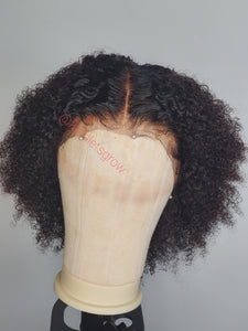 Kinky curly 13x4 Lace Front wig Pre-plucked, Bleacked Knots 12inch 150%Density