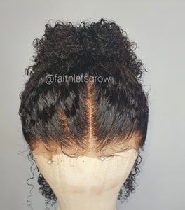 Kinky curly 13x4 Lace Front wig Pre-plucked, Bleacked Knots 12inch 150%Density