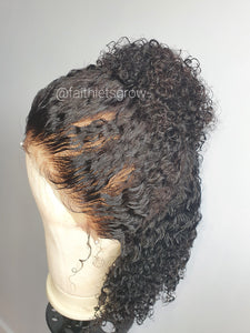 Kinky curly 13x4 Lace Front wig Pre-plucked, Bleacked Knots 12inch 150%Density