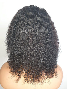 Kinky curly 13x4 Lace Front wig Pre-plucked, Bleacked Knots 12inch 150%Density