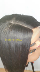 Silk - top 4x4 lace closure glue less wig 20'' 100% brazillian hair  straight Natural colour 150% density