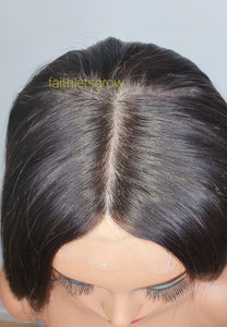 Silk - top 4x4 lace closure glue less wig 20'' 100% brazillian hair  straight Natural colour 150% density