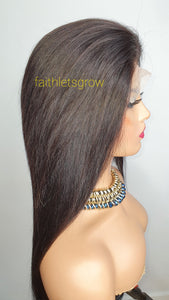 6x6 Lace-closure glue-less  wig  20" straight layered virgin brazillian hair