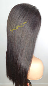 6x6 Lace-closure glue-less  wig  20" straight layered virgin brazillian hair