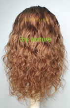 Load image into Gallery viewer, Short Curly Human Hair 4x4 lace closure glue less wig loose Wave  Peruvian hair 12inch Honey Blonde 1B 30 ombre