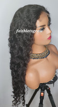 Load image into Gallery viewer, Deep wave 26inch peruvian hair 4x4 lace -closure glue less wig 250% density pre-plucked free parting