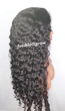 Load image into Gallery viewer, Deep wave 26inch peruvian hair 4x4 lace -closure glue less wig 250% density pre-plucked free parting