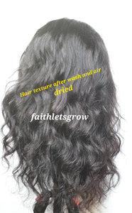 Loose wave 4x4 16inch virgin brazilian hair 180% density glue - less wig