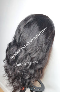 Loose wave 4x4 16inch virgin brazilian hair 180% density glue - less wig