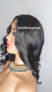 Loose wave 4x4 16inch virgin brazilian hair 180% density glue - less wig