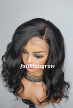 Load image into Gallery viewer, Loose wave 4x4 16inch virgin brazilian hair 180% density glue - less wig