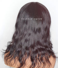 Load image into Gallery viewer, Bangs No lace loose wave wig 12inch full cover wig