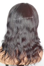 Load image into Gallery viewer, Bangs No lace loose wave wig 12inch full cover wig