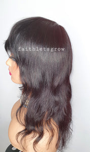 Bangs No lace loose wave wig 12inch full cover wig