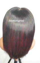 Load image into Gallery viewer, 4x4 Lace closure Wig 10inch with  Burgundy Highlights peruvian hair  pre - plucked