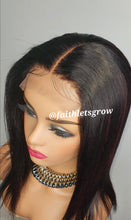 Load image into Gallery viewer, 4x4 Lace closure Wig 12inch with  Burgundy Highlights peruvian hair  pre - plucked