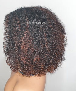 Julia 9 x4 lace wig kinky curly hair custom coloured 12inch