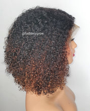 Load image into Gallery viewer, Julia 9 x4 lace wig kinky curly hair custom coloured 12inch