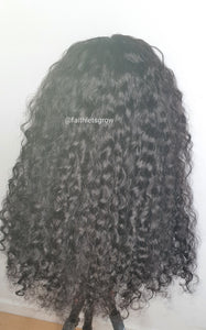 Deep wave 26inch peruvian hair 4x4 lace -closure glue less wig 250% density pre-plucked free parting