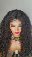 Load image into Gallery viewer, Deep wave 26inch peruvian hair 4x4 lace -closure glue less wig 250% density pre-plucked free parting