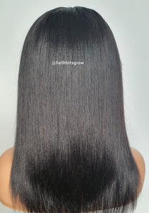 Fringe with lace finish 12inch natural yaki straight