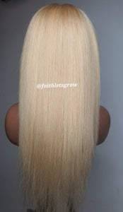 Colour 613 4x4 lace closure 16" glueless wig Brazilian hair