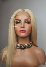 Load image into Gallery viewer, Colour 613 4x4 lace closure 16&quot; glueless wig Brazilian hair