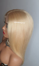 Load image into Gallery viewer, Colour 613 4x4 lace closure 16&quot; glueless wig Brazilian hair