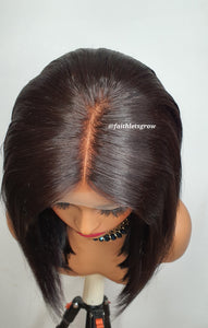 10" straight 4x4 lace-closure brazilian hair glueless wig