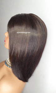 10" straight 4x4 lace-closure brazilian hair glueless wig