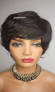 6 inche pixie cut colour TB /30 machine made 150% density braziliain hair