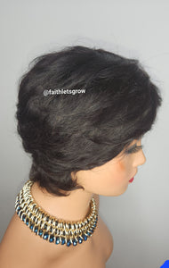 6 inche pixie cut colour TB /30 machine made 150% density braziliain hair