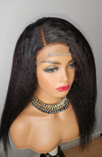 Load image into Gallery viewer, Kinky Straight 4x4 Lace closure Wig Human Hair Wigs Brazilain  Hair 180% Density Human Hair Wigs