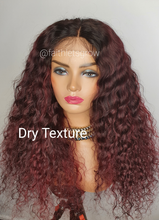 Load image into Gallery viewer, Danita, 4x4 Laceclosure Wig,  Peruvian Hair, Pre-Plucked With Baby Hair  200% density 1B /Burgundy